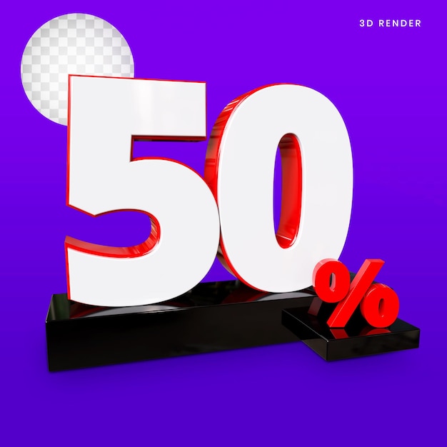 Percentage 3d render premium ps