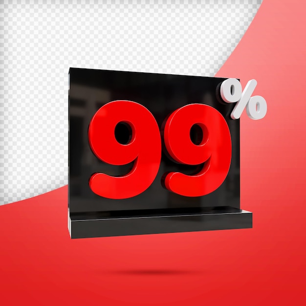 Percentage 3d render premium psd