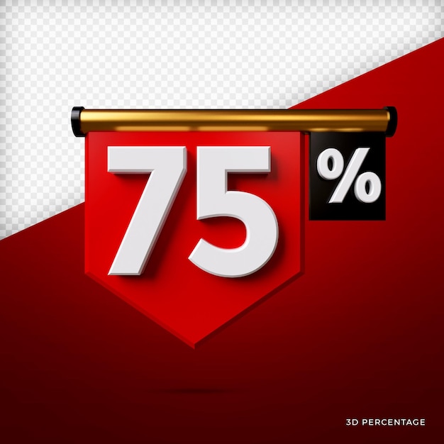 Percentage 3D render premium psd