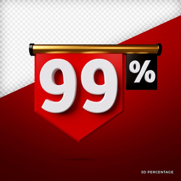 Percentuale di rendering 3d psd premium