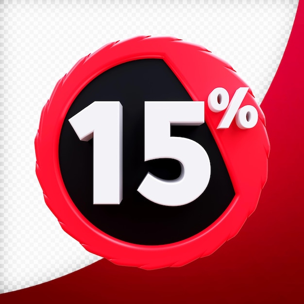 Percentage 3D render premium psd