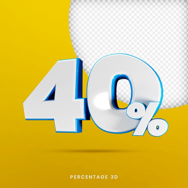 Percentage 3d render premium psd