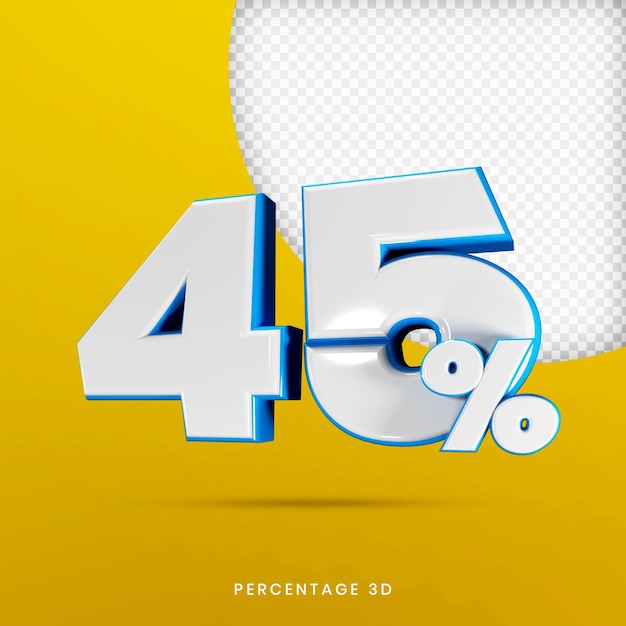 Percentage 3d render premium psd