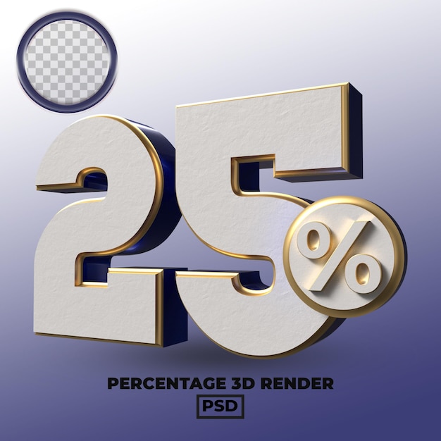 PSD percentage 3d render