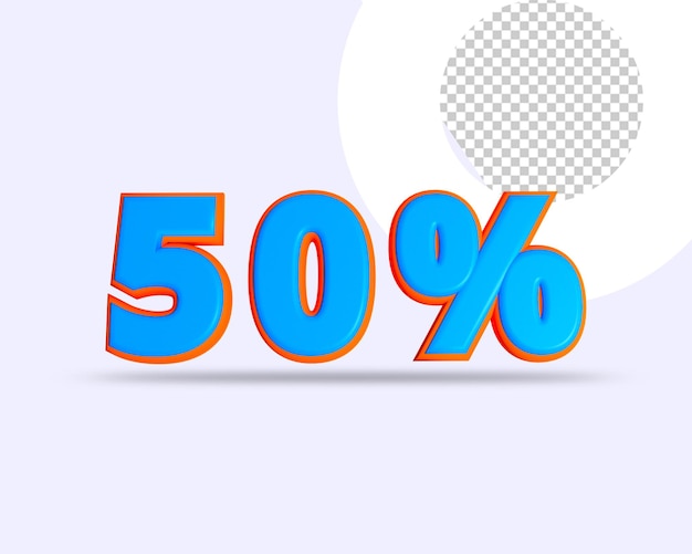 Percentage 3d-rendering teksten effect