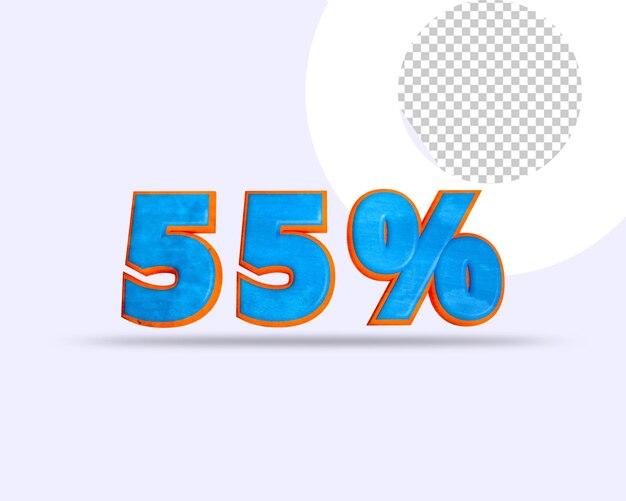 Percentage 3D-rendering teksten effect