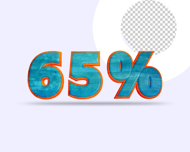 Percentage 3d-rendering teksten effect