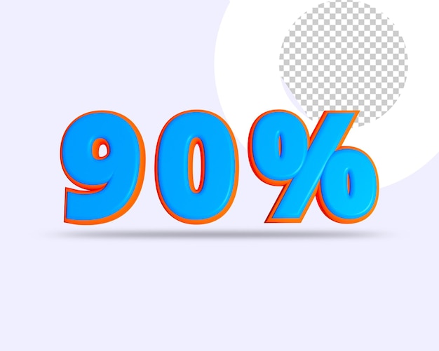 Percentage 3d-rendering teksten effect