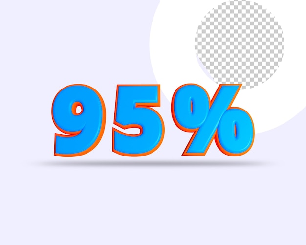 Percentage 3D-rendering teksten effect