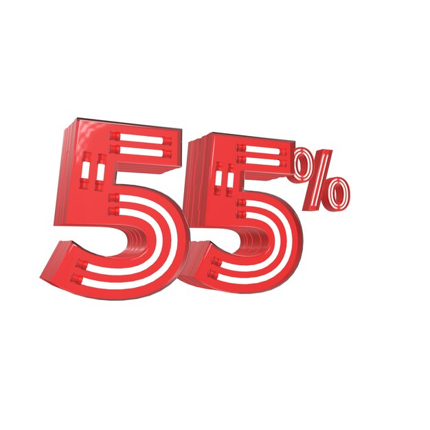 Percentage discount 3d-illustratie