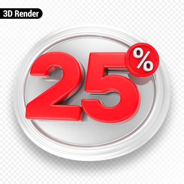 Percentage getal 3d-rendering