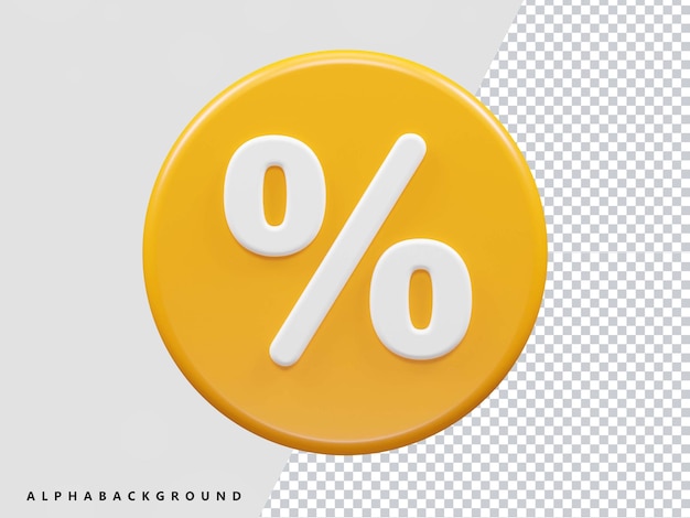 Percentage icon 3d illustration