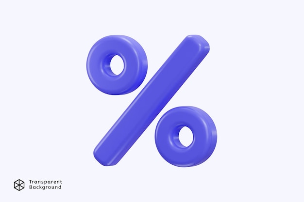 Percentage icon 3d rendering vector illustration