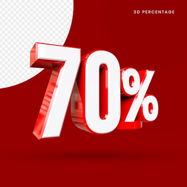 percentage isolated red 3d render