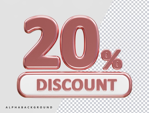 PSD percentage korting verkoop 3d-rendering vector illustratie