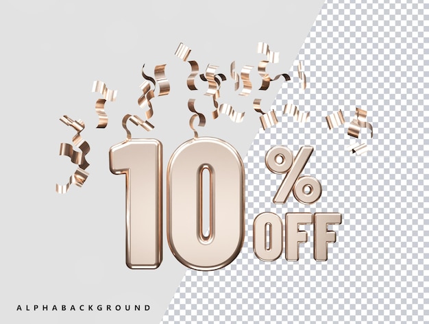 PSD percentage korting verkoop 3d-rendering vector illustratie