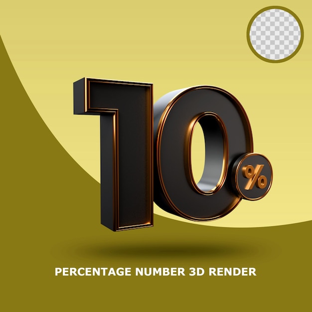 PSD パーセンテージ番号3dレンダリング