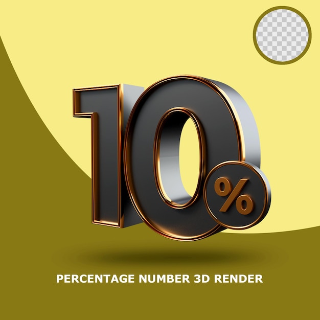 Percentage Number 3D Render