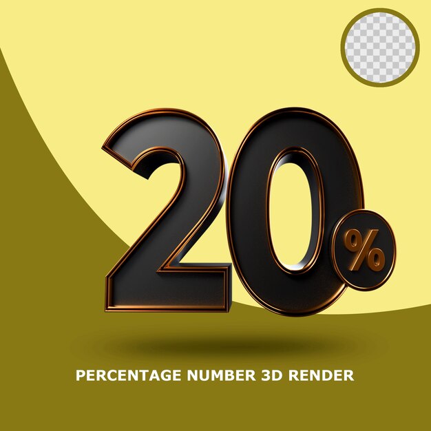 Numero percentuale rendering 3d