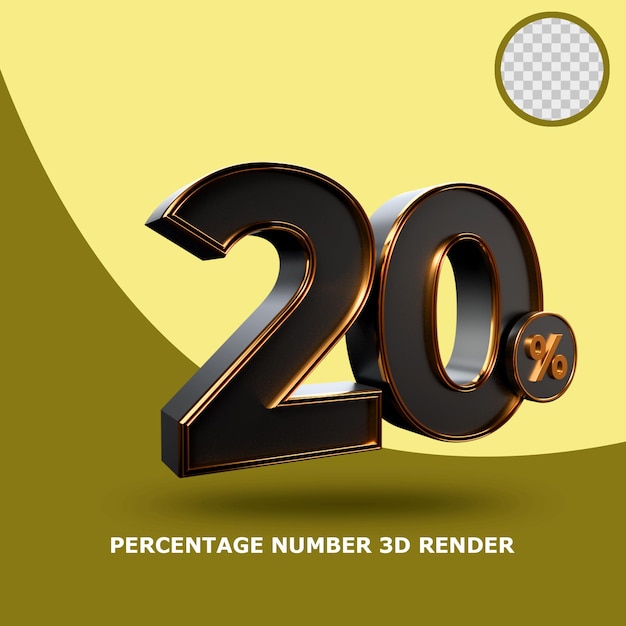 Percentage Number 3D Render