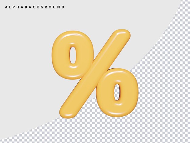Percentage pictogram 3d render illustratie