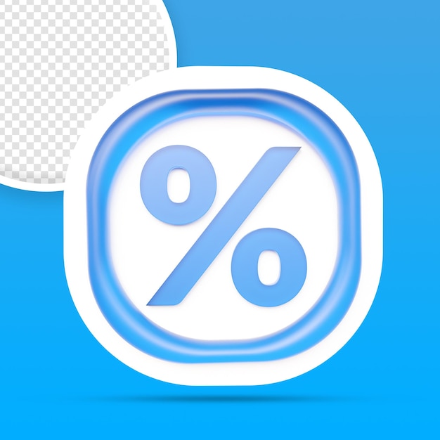 Percentage pictogram knop weergave geïsoleerd