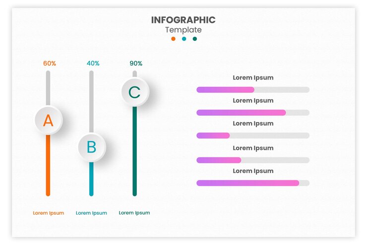 PSD percentage slider infogarphic template