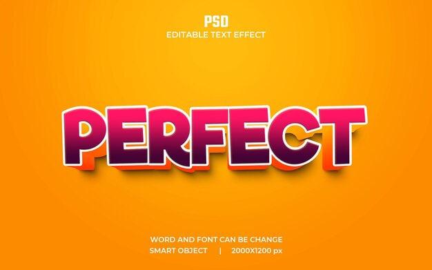 Perfect 3d editable text effect premium psd with background