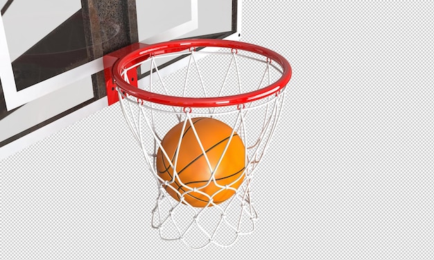 PSD perfect basketball shot in hoop