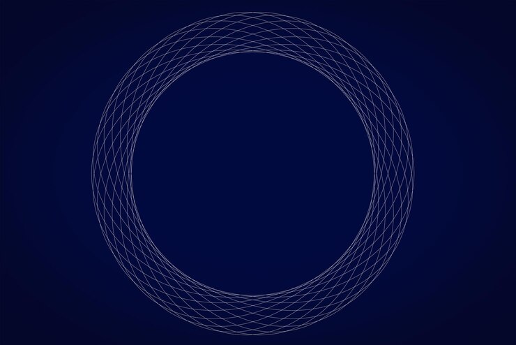 PSD perfect circular ring composed of smooth white lines white on blue background a versatile element