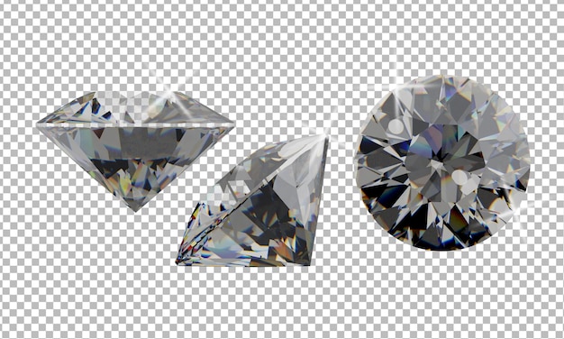 Perfect clear diamond with transparent background