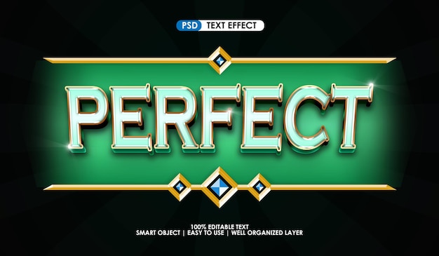Perfect game title premium text style effect with gradient background