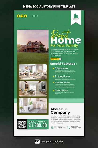 PSD perfect home for sale media social story post template