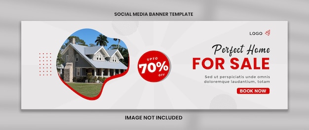 PSD perfect home for sale and real estate twitter banner template image social media banner template