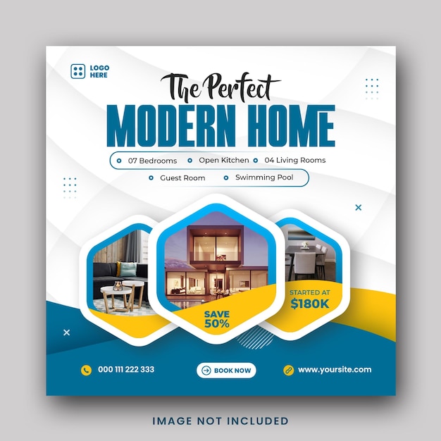 PSD the perfect modern home social media instagram post banner template