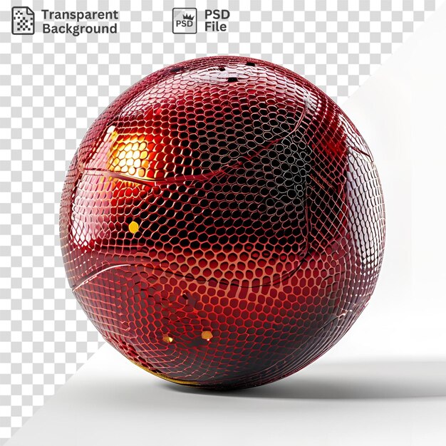Premium PSD | Perfect of a shiny red ball with a black shadow on a