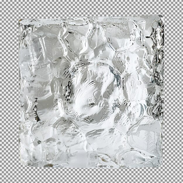 Perfect square shape of ice cube isolated on white background