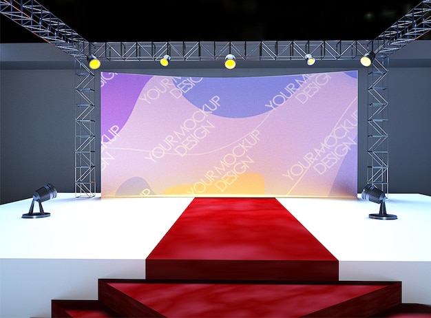 PSD performance stage screen mockup design