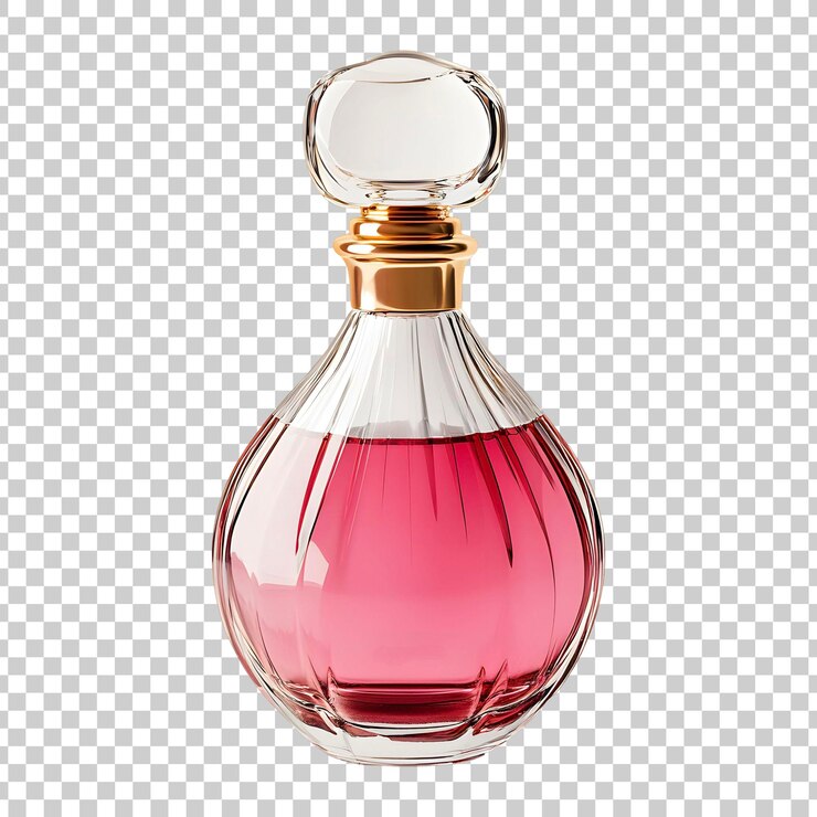 PSD perfume bottle isolated on transparent background