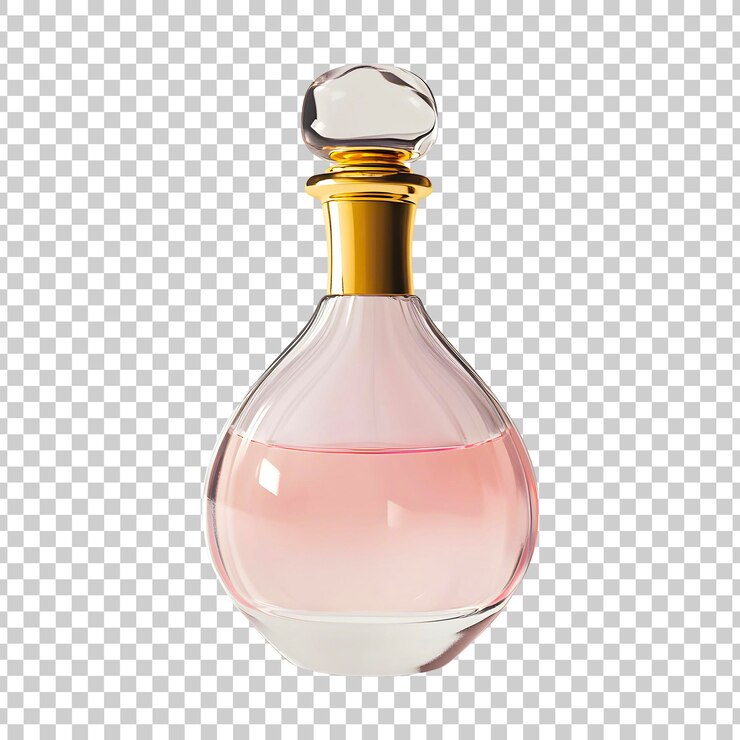 PSD perfume bottle isolated on transparent background