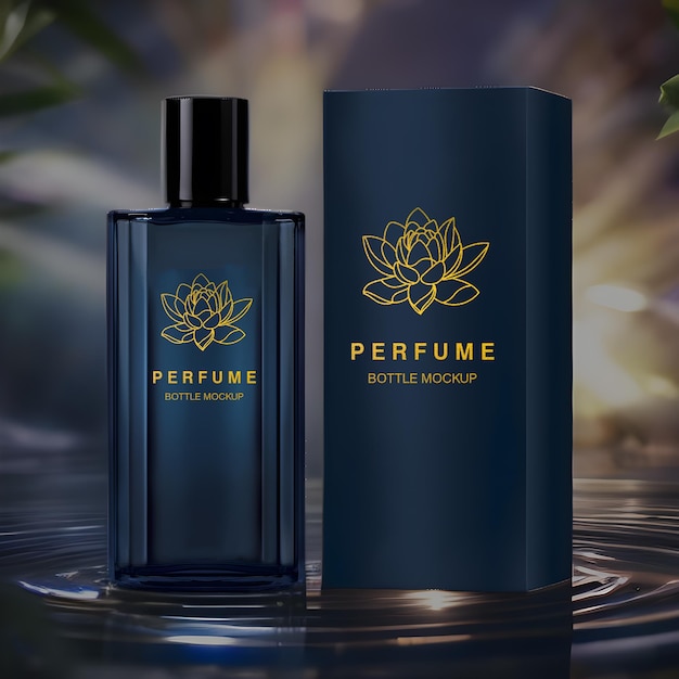 Perfume bottle psd mockup minimal style