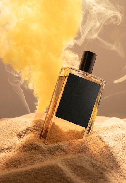 PSD perfume bottle in sand