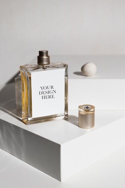 Perfume bottle with space for design