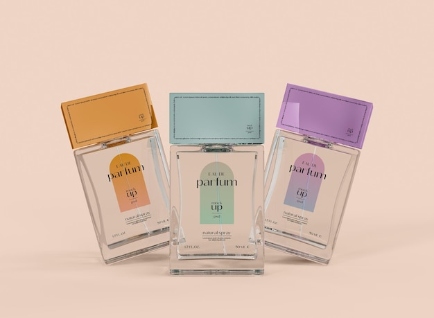 Perfume bottles mockup