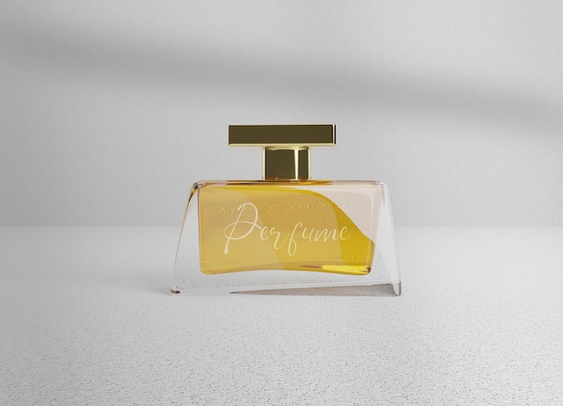 PSD perfume glass bottle mockup front view