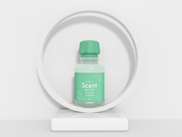 Perfume glass scent bottle packaging mockup