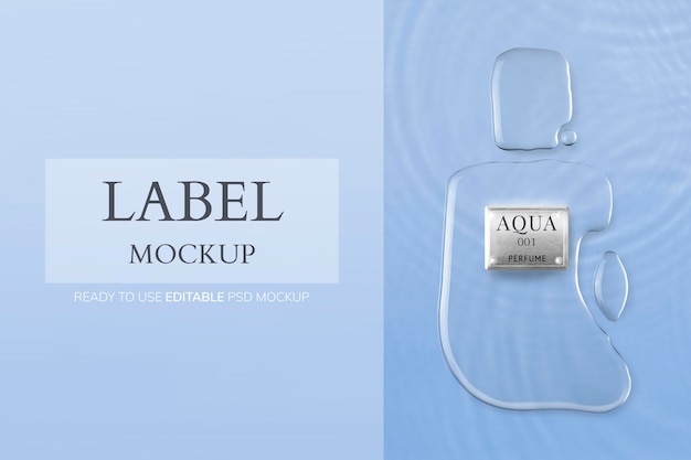 Perfume label mockup, product branding for beauty and skincare psd