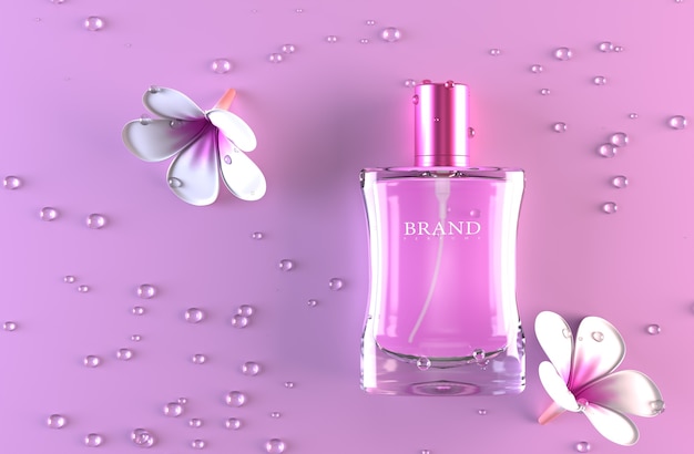 Perfume packaging 3d render mockup