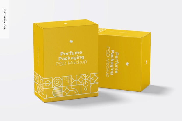 Perfume packaging mockup, front view