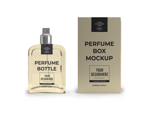 Perfume packaging mockup template isolated